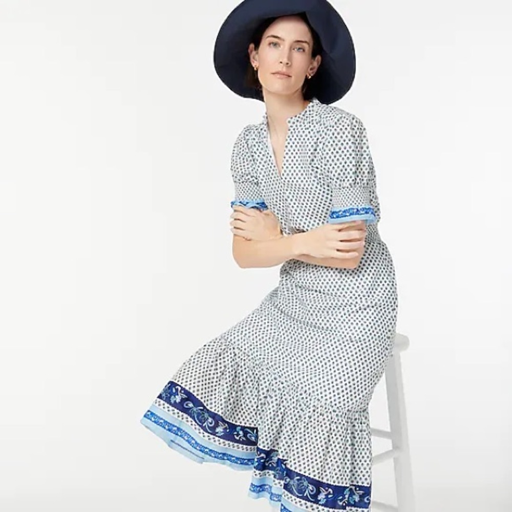 J. Crew Smocked ruffle dress in cotton voile - Picture 3 of 9